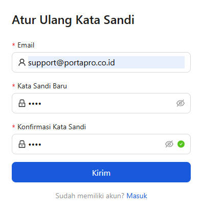 atur ulang kata sandi