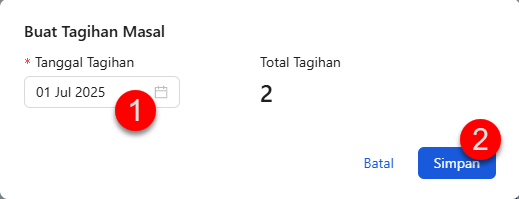 Isi tanggal tagihan masal